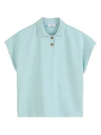 Koszulki i topy damskie - Marc O´Polo Koszulka polo w kolorze turkusowym - miniaturka - grafika 1