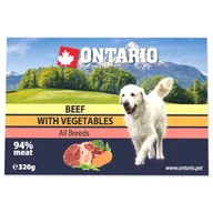 Mokra karma dla psów - ONTARIO alu tacka wołowina z warzywami konserwa dla psa 320g (214-2452) - miniaturka - grafika 1