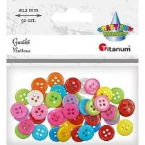 Titanum Guziki plastikowe okrągłe 12 mm 50 szt. - Pasmanteria - miniaturka - grafika 1
