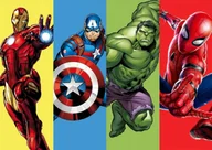 Puzzle - PUZZLE Avengers Hulk Iron Man Spiderman + IMIĘ Pudełko 120 el. - miniaturka - grafika 1