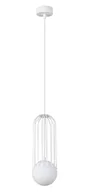 Lampy sufitowe - Biała lampa wisząca druciana ze szklanym kloszem - 2X A606 R6-E60 - miniaturka - grafika 1