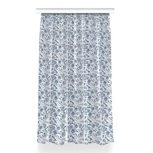 Zasłona przelotki Niebieskie liście wzór 150x260, Fabricsy - Zasłony - miniaturka - grafika 1