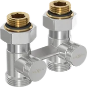 Zawory i kraniki - Mexen zawór grzejnikowy dwururowy DN50, prosty 1/2"x3/4", nikiel  - W912-012-01 - miniaturka - grafika 1