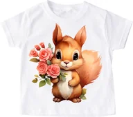 Koszulki dla dziewczynek - Koszulka z wiewiórką dla dziecka wiewiórka3 - miniaturka - grafika 1