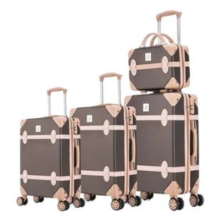 Zestaw walizek SEMI LINE T5508-0 Brązowo-różowy - Walizki - miniaturka - grafika 1