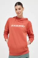 Bluzy damskie - Mammut bluza ML Hoody Logo damska kolor różowy z kapturem z aplikacją - miniaturka - grafika 1