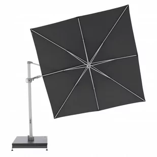 KNIRPS 320 x 320 cm - luksusowy wahadłowy parasol ogrodowy z drążkiem bocznym Ciemnoszary - Parasole ogrodowe - miniaturka - grafika 1