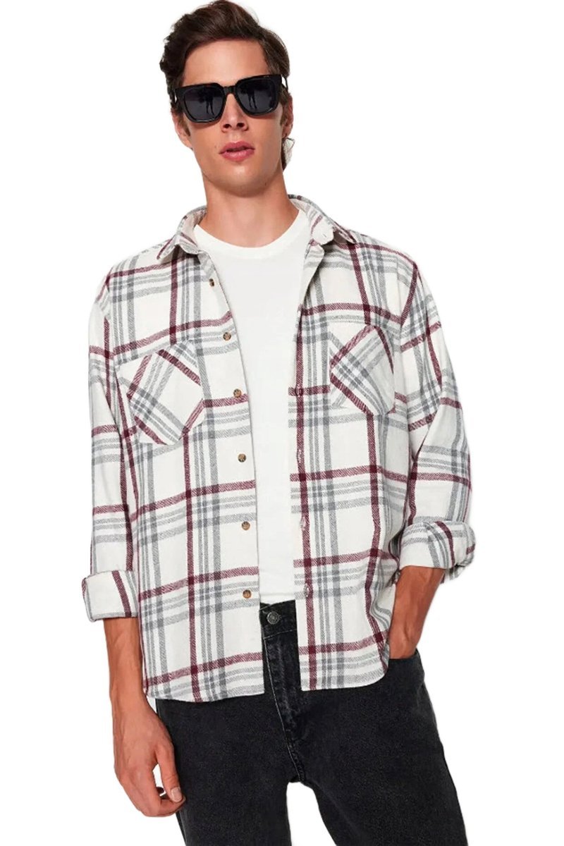 TRENDYOL MAN KOSZULA MĘSKA CASUAL W KRATĘ DŁUGI RĘKAW KLASYCZNY M 5DA