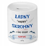 Skarbonki - Skarbonka dla Szewca na Urodziny Idealny Prezent z Nadrukiem ze Zdjęciem + Opakowanie na prezent (wzór 02) - miniaturka - grafika 1