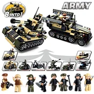 Klocki - Klocki Czołg Pojazdy Wojskowe 8 w 1 opak. Osiem Figurek ARMY 928 el. - miniaturka - grafika 1