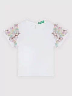Koszulki dla chłopców - Benetton United Colors Of T-Shirt 3096C1560 Biały Regular Fit - grafika 1