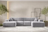 Narożniki - Sofa w kształcie U PULA narożnik 379cm tkanina Perfect Harmony szary - miniaturka - grafika 1