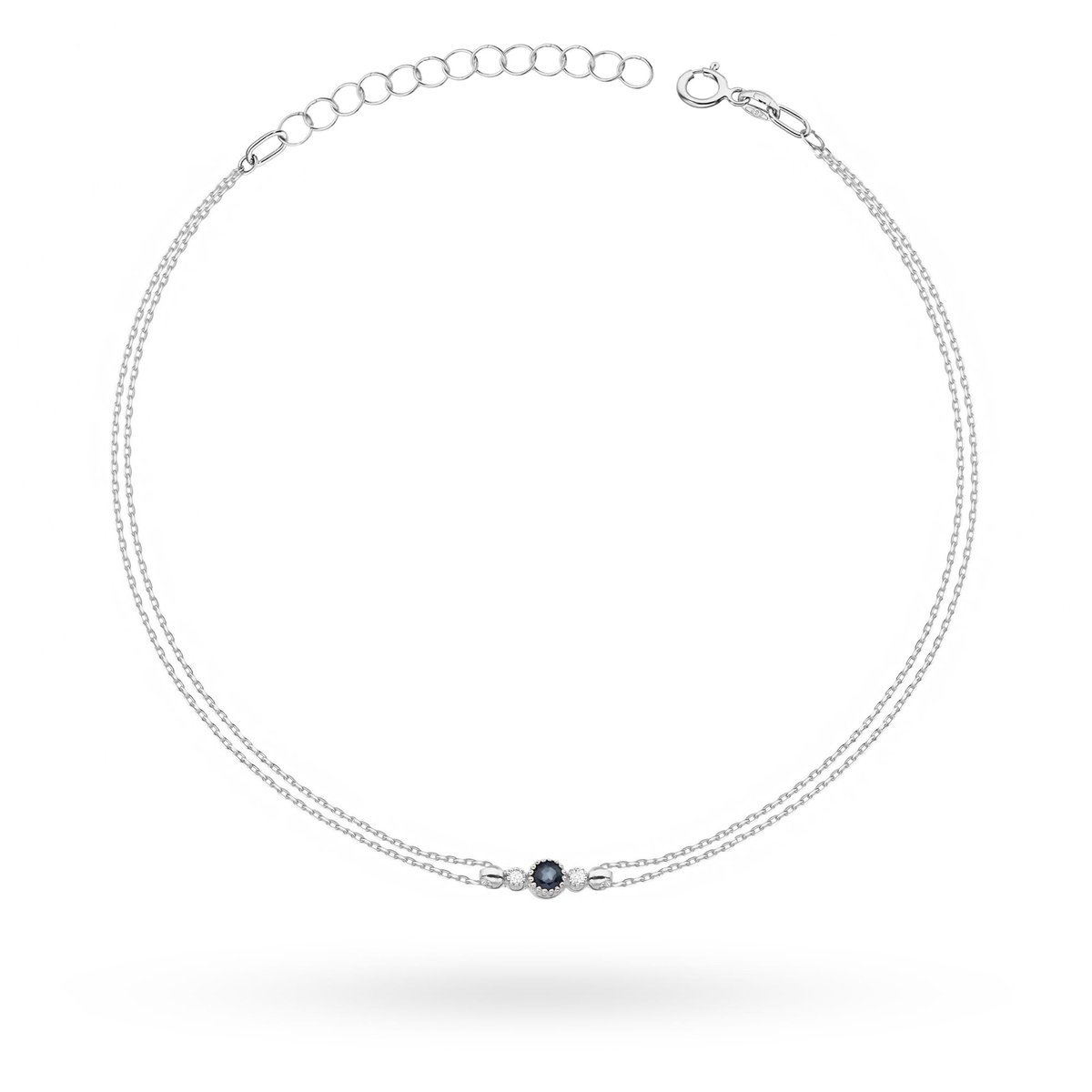 Bransoletka Szafir 0,15ct białe złoto pr. 585