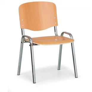 Fotel biurowy, krzesło biurowe B2B Partner Drewniane krzesło ISO, Buk, kolor konstrucji chrom, nośność 120 kg JH-1701-8 chrom - Fotele i krzesła biurowe - miniaturka - grafika 1