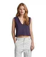 Kamizelki damskie - G-STAR RAW Damska kamizelka Boxy Cropped Graphic, Fioletowy (Carbonne Purple D22787-c336-0013), S - miniaturka - grafika 1