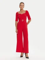 Kombinezony - Rinascimento Kombinezon CFC0125323003 Czerwony Wide Leg - miniaturka - grafika 1