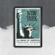 Plakaty - Plakat w stylu vintage New York Bank Reklama Print s - miniaturka - grafika 1