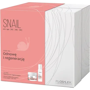 FLOS-LEK Zestaw SNAIL Elixir koncentrat regenerujący 30ml + Krem odbudowujący na dzień i na noc 50ml - >>> DARMOWA od 99zł <<< w 24h ! - Zestawy kosmetyków damskich - miniaturka - grafika 1