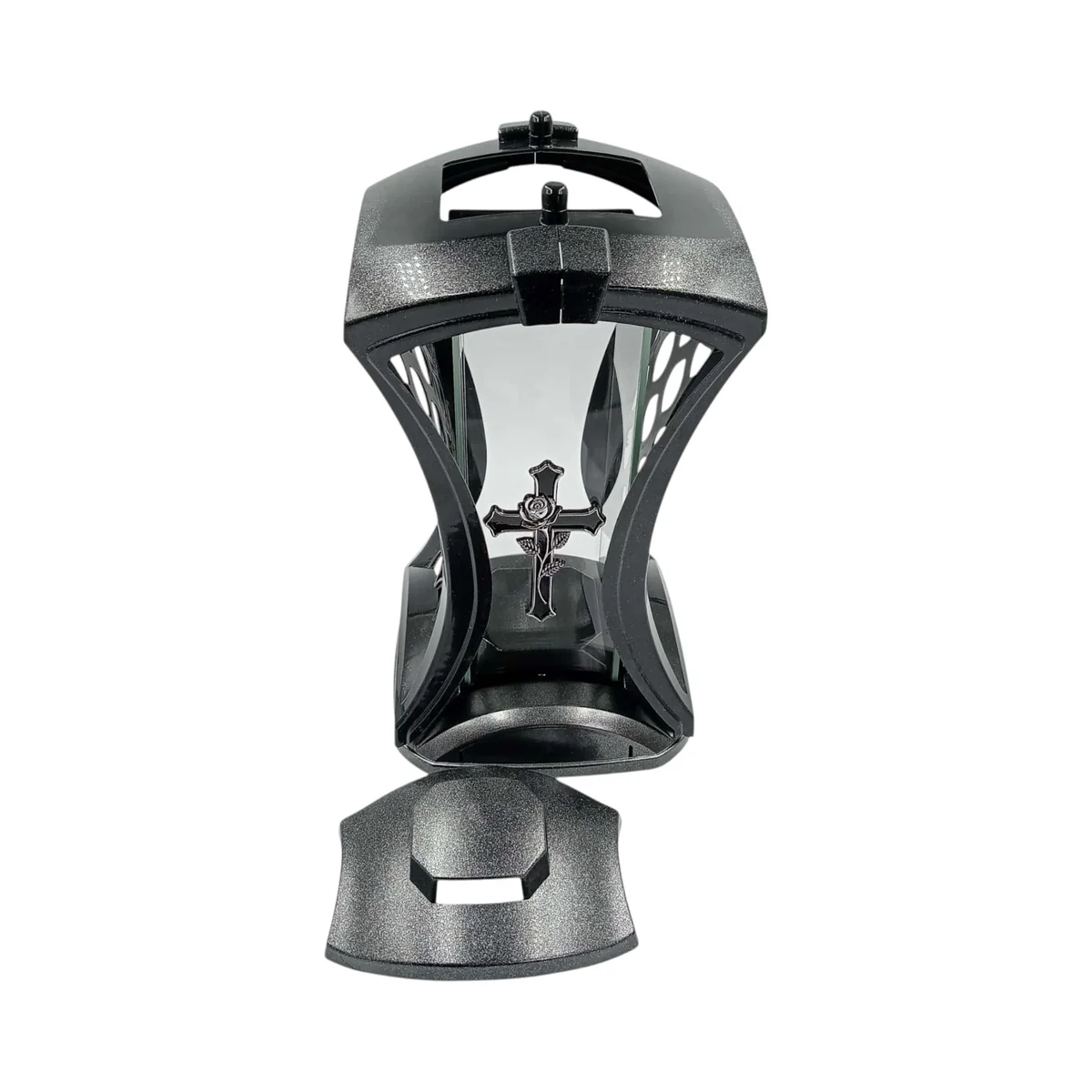 Znicz czarny - krzyż-róża - srebrny - 35 cm - LS19 SYDNEY 4