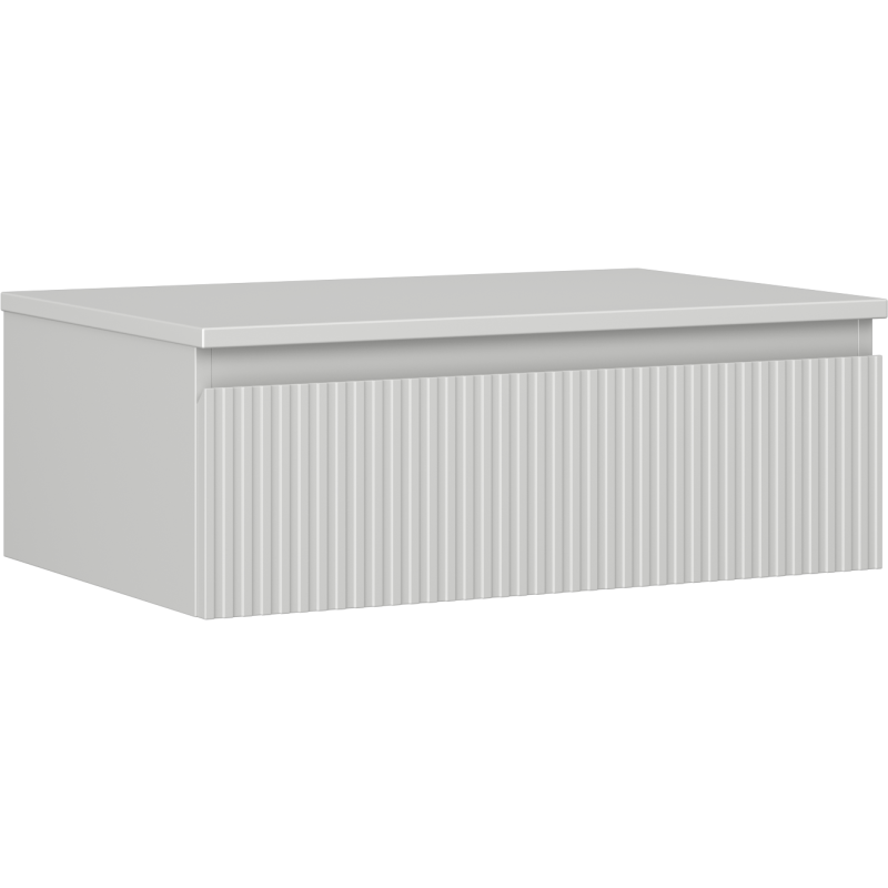 Mexen Rivel szafka łazienkowa podumywalkowa 70 cm z blatem, 1 szuflada, ryflowana , szara mat - 91A20-07023-1-BFC62