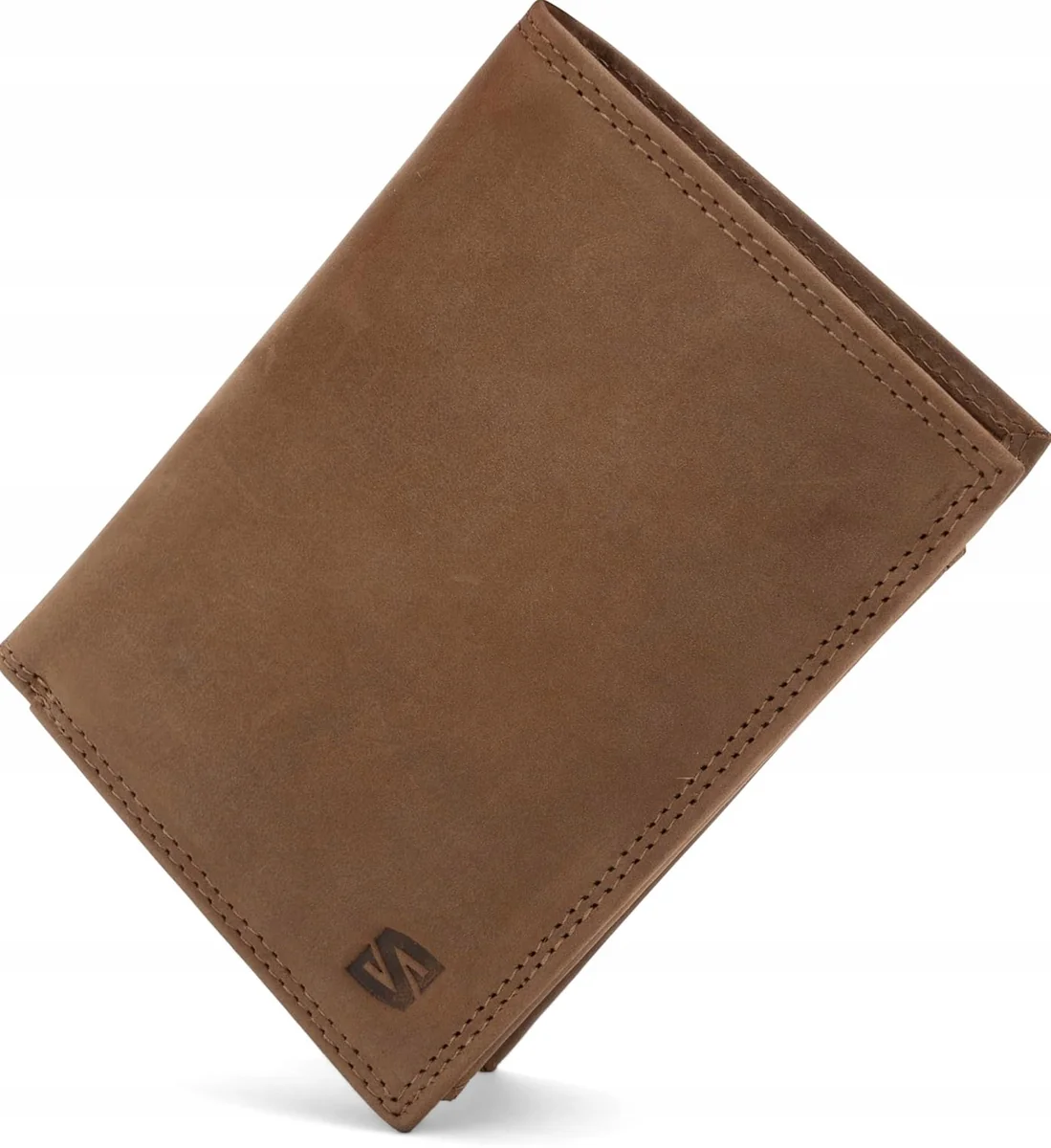 PORTFEL MĘSKI BRĄZOWY SKÓRZANY RFID PUGILARES ETUI ELEGANCKI PRAWDZIWA