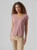 Koszulki i topy damskie - Vero Moda T-Shirt Filli 10247666 Różowy Regular Fit - miniaturka - grafika 1
