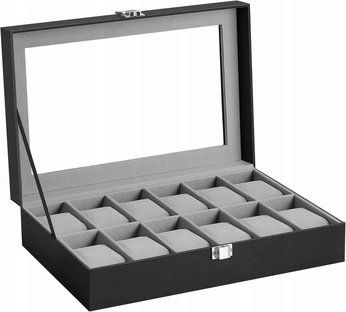 SZKATUŁKA PUDEŁKO ETUI ELEGANCKIE NA ZEGARKI POJEMNOŚĆ 12 SZTUK NA PREZENT