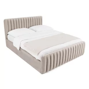 Łóżko tapicerowane z pojemnikiem Galla | 180x200 | Welur | Ciemny beż - Łóżka - miniaturka - grafika 1