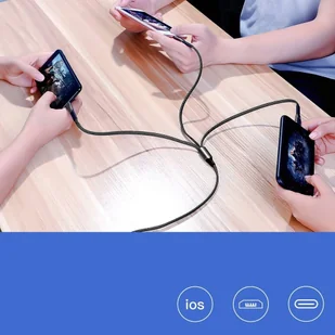 Joyroom 3w1 kabel USB - Lightning / Lightning / USB Typ C 3,5A 480 Mbps 1,3m czarny (S-1335K4) - Kable USB - miniaturka - grafika 6