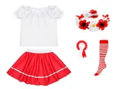 Dresy i komplety dla dziewczynek - ZESTAW NARODOWY BIAŁO-CZERWONY 116-128 5el - miniaturka - grafika 1