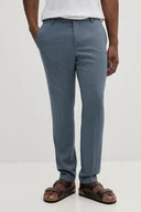 Spodnie męskie - Calvin Klein spodnie z domieszką wełny męskie kolor niebieski w fasonie chinos K10K113949 - miniaturka - grafika 1