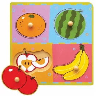 Viga Toys Drewniane Puzzle Owoce Układanka Niespodzianka Viga Toys - Układanki dla dzieci - miniaturka - grafika 1