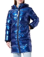 Kurtki damskie - Love Moschino Super-Shiny Light Technical Fabric Zip Puller. Kurtka damska, niebieski, 34 - miniaturka - grafika 1