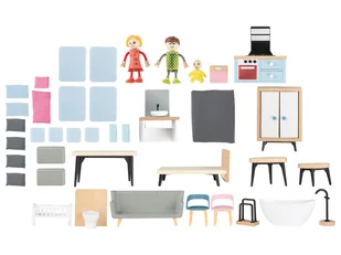 Domek dla lalek Playtive drewniany zdejmowany dach - Lalki dla dziewczynek - miniaturka - grafika 3