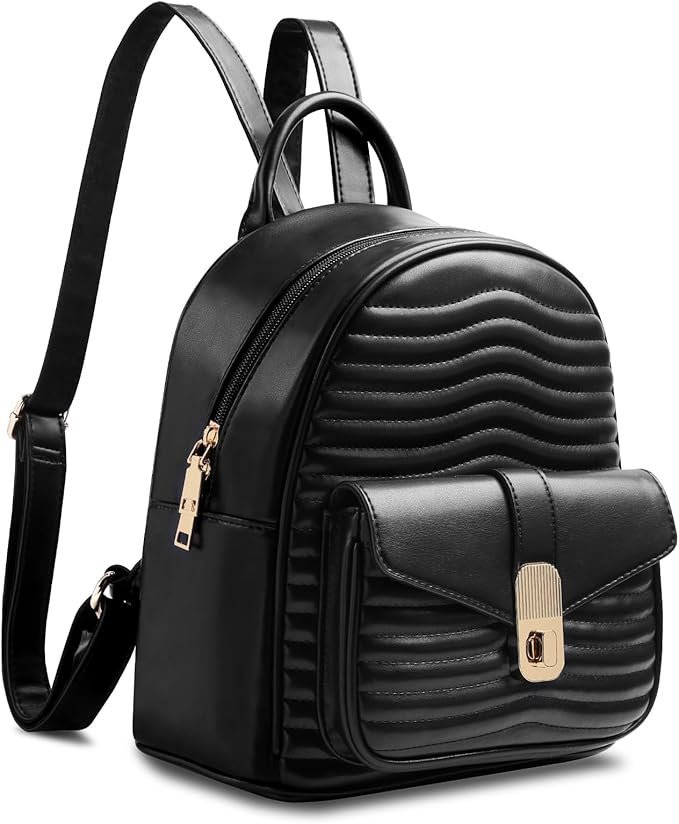 PLECAK DAMSKI SKÓRZANY Cinpode czarny M wodoodporny elegancki torba miejska