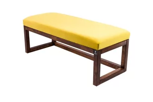 Ławka na buty LPG-2 75cm EMRAWOOD drewno lite kolor orzech siedzisko gładkie kolor żółty - Ławki do przedpokoju - miniaturka - grafika 1