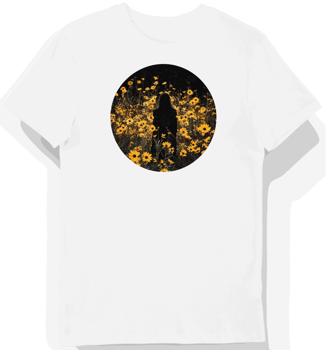 Koszulka męska biała z motywem kwiatów horroru Midsommar L