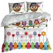 Pościel - Pościel 3D bawełna satyna 160x200cm WIOSENNE SOWY - miniaturka - grafika 1