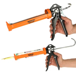 WOKIN Pistolet wyciskacz do silikonu akrylu kleju kartuszy mas obrotowy korpus 360 255mm - Narzędzia warsztatowe - miniaturka - grafika 5