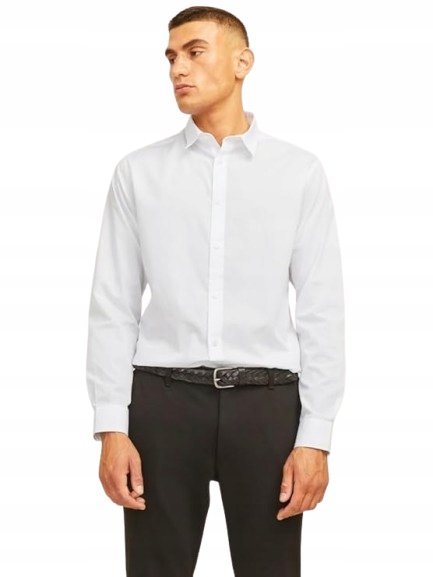 Jj Rebel Męska Koszula Biała Z Długim Rękawem Elegancka Xxl J2A
