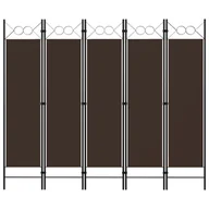Parawany - Parawan 5-panelowy, brązowy, 200 x 180 cm - miniaturka - grafika 1