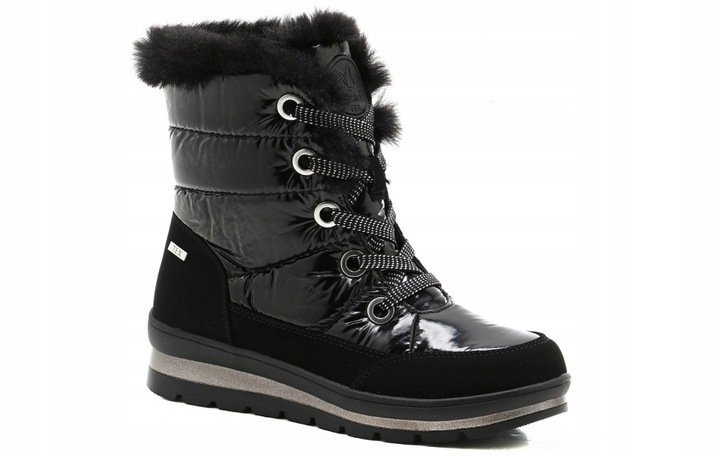 ŚNIEGOWCE DAMSKIE CZARNE CAPRICE 9-26226-29 WODOODPORNE WEGAŃSKIE R.38