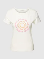 Koszulki i topy damskie - T-shirt z nadrukiem z logo - miniaturka - grafika 1