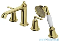 Baterie umywalkowe - Omnires Armance bateria wannowa 4-otworowa mosiądz szczotkowany AM5232BSB | - miniaturka - grafika 1