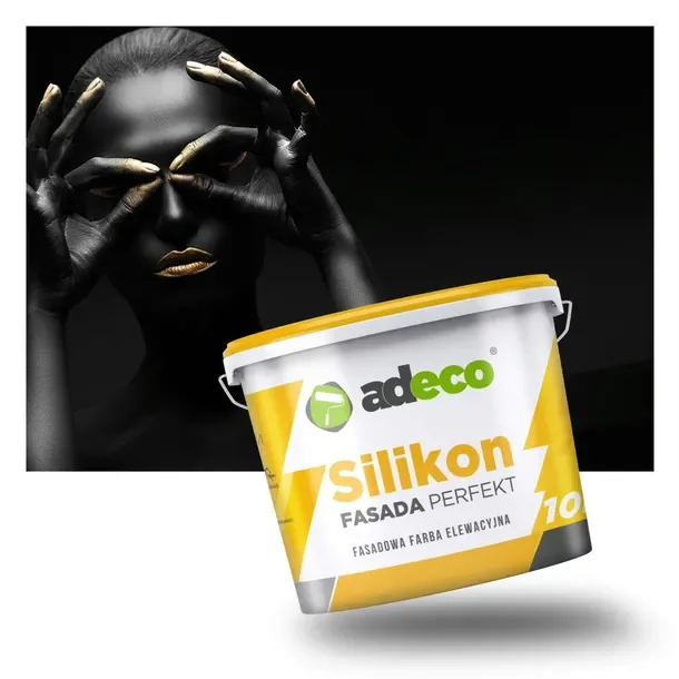 Farba silikonowa Perfekt Silikon 10l mat GŁĘBOKI CZARNY 100% BLACK
