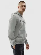 Bluzy sportowe męskie - Męska bluza dresowa nierozpinana z kapturem 4F 4FWAW24TSWSM1259 - szara - miniaturka - grafika 1