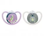 Smoczki uspokajające - NUK Space Night smoczek silikonowy uspokajający świecący w ciemności 0-6m 2 sztuki [730578B] 1149931 - miniaturka - grafika 1