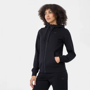 Damska bluza dresowa rozpinana z kapturem 4F 4FMM00TSWSF538 - granatowa - Bluzy sportowe damskie - miniaturka - grafika 1