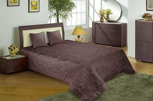 Matex Narzuta dekoracyjna Oriental, kwiaty, brązowa, 170x210 cm - Narzuty - miniaturka - grafika 1