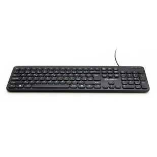Powerton WPK102, klawiatura Slim CZ/SK, klasyczna, przewodowa (USB), czarna, cicha  WPK102B CZ/SK - Klawiatury - miniaturka - grafika 1